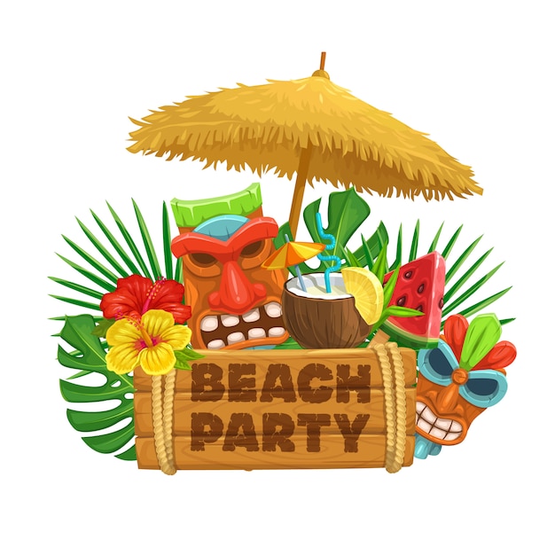 Vector tiki luau