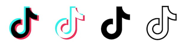 TikTok logo set VectorVINNITSA UCRANIA 10 DE JUNIO DE 2023