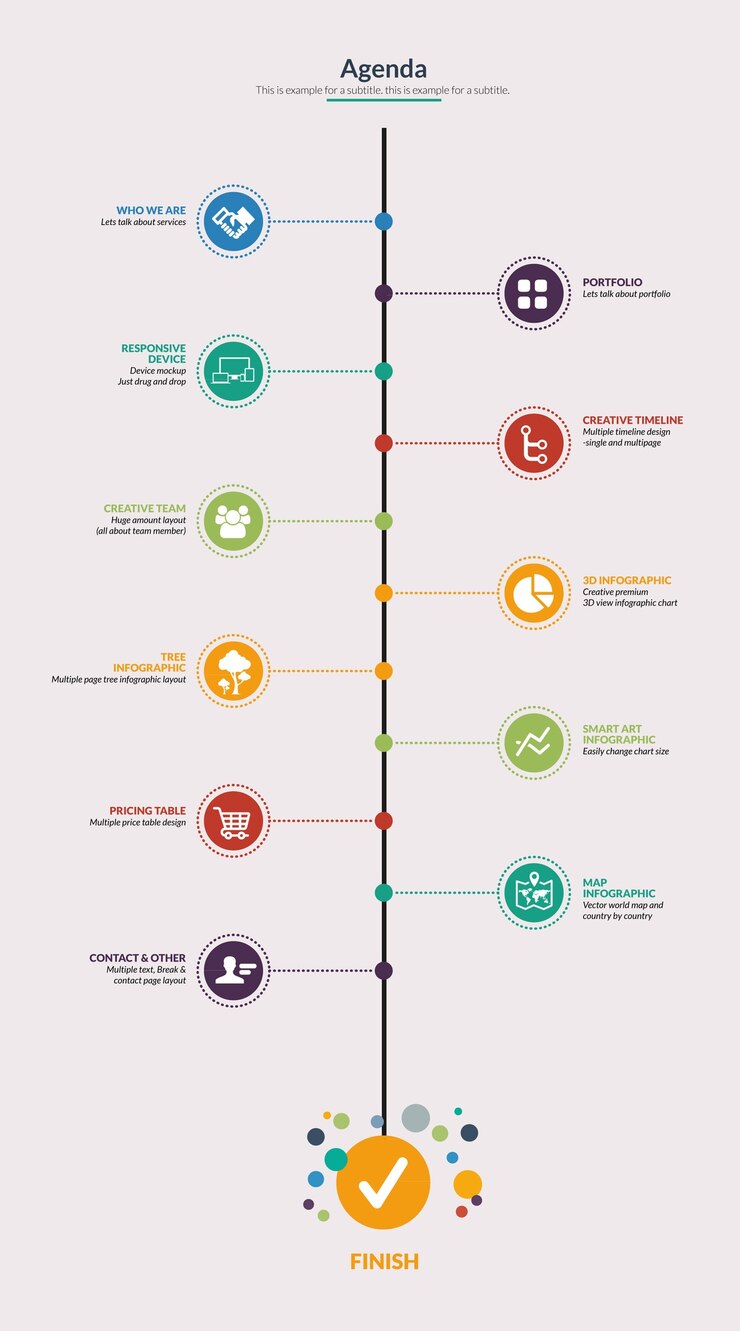 Vector timeline process infographic