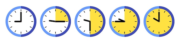 Timer en el horario establecido vector aislado en fondo blanco icono plano