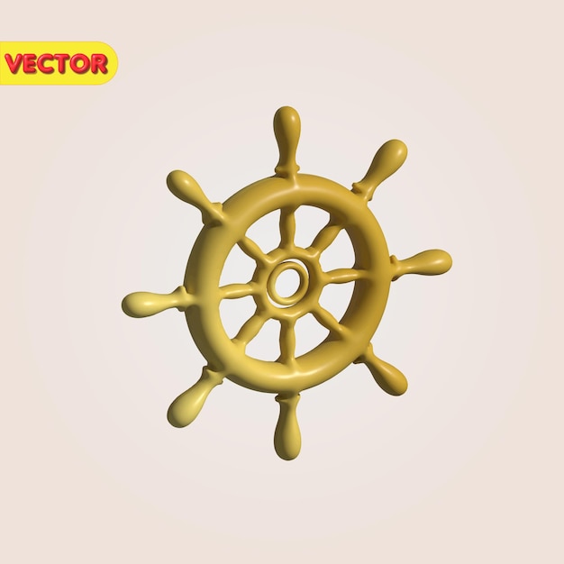 Vector timón, de, velero, vector