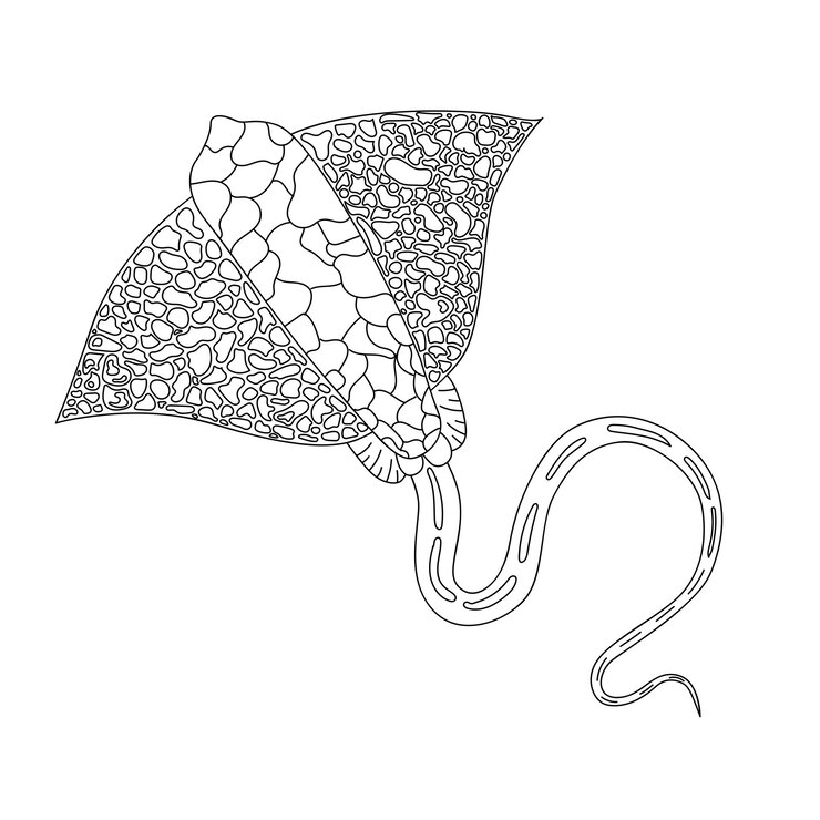 Vector tinción libro para colorear libro para colorear con una imagen de una mantarraya