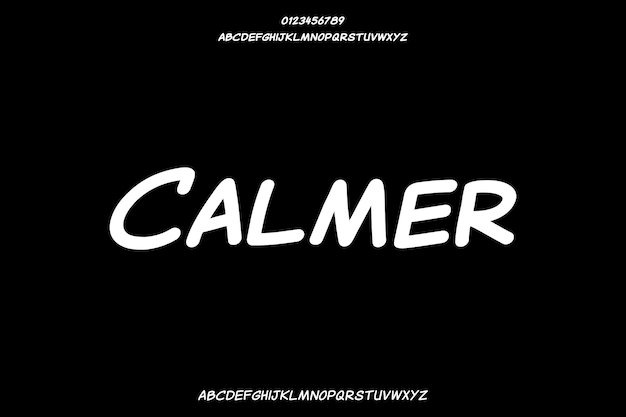 Tinta dibujada Calmer Visualización vectorial creativa Diseño de fuentes alfabéticas