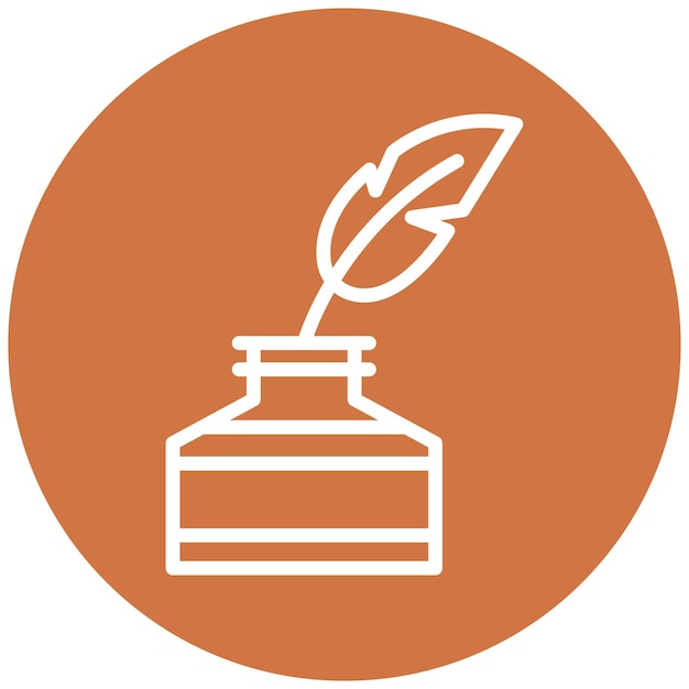 Tinta de diseño vectorial y estilo de icono de pluma