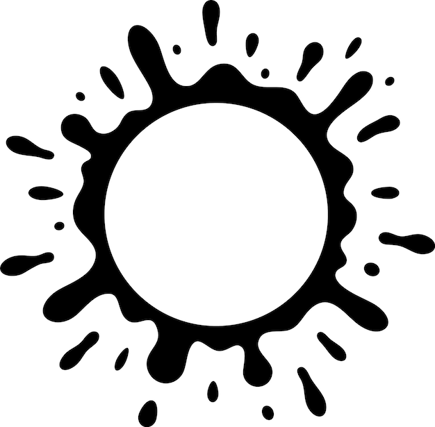 Tinta negra haciendo una salpicadura circular con espacio para texto o un diseño en el centro perfecto para un fondo o elemento de diseño