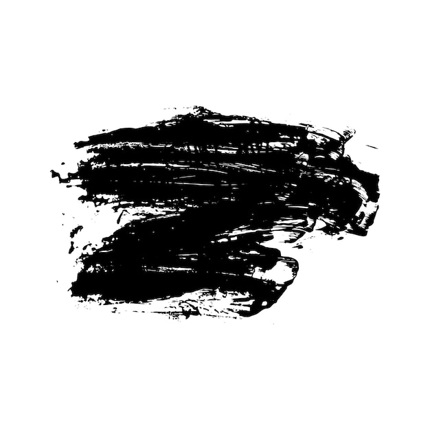 tinta negra sobre fondo blanco salpicaduras de pincel vectorial trazo de tinta negra trazo de pintura de mancha pincel
