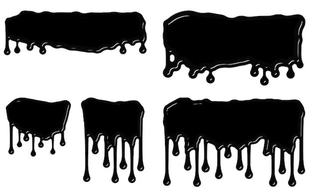 Tinta de pintura negra goteando desde la parte superior