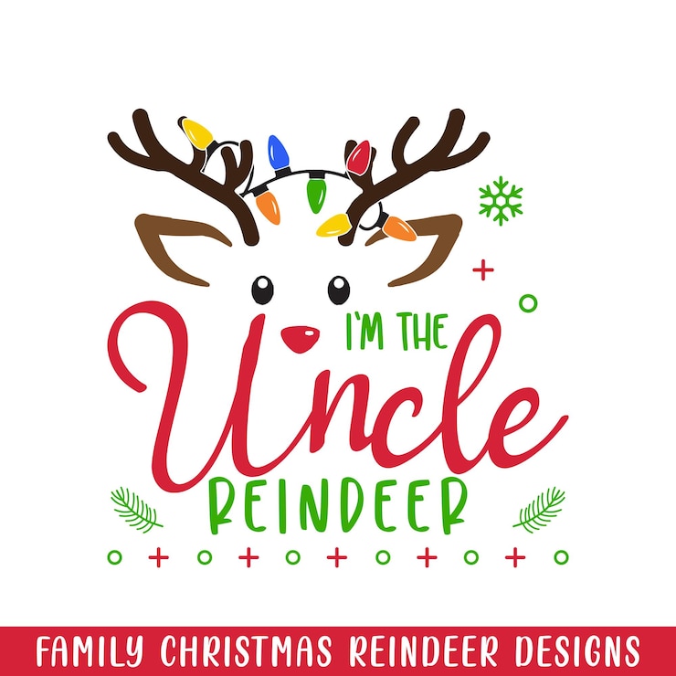Vector el tío diseño de renos de navidad feliz navidad renos bonitos gráficos de familia
