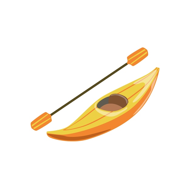 Vector tipo de canoa de plástico amarillo de una persona de icono de barco