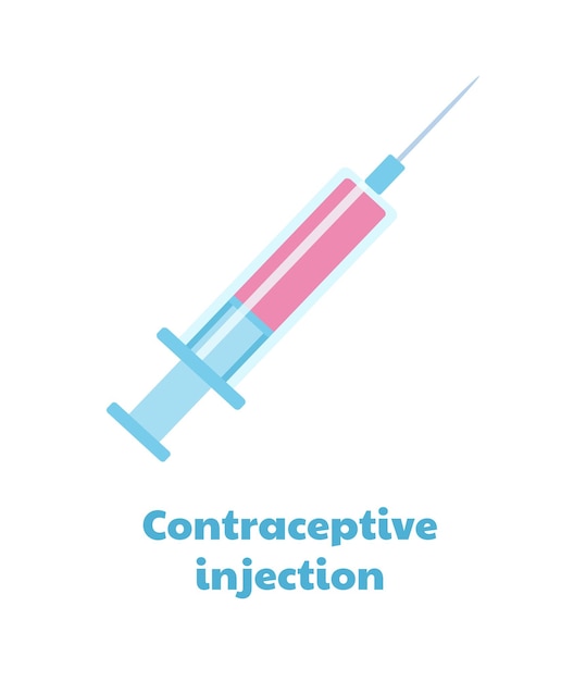 Vector tipo de concepto anticonceptivo inyección anticonceptiva para las mujeres educación sexual infografía médica