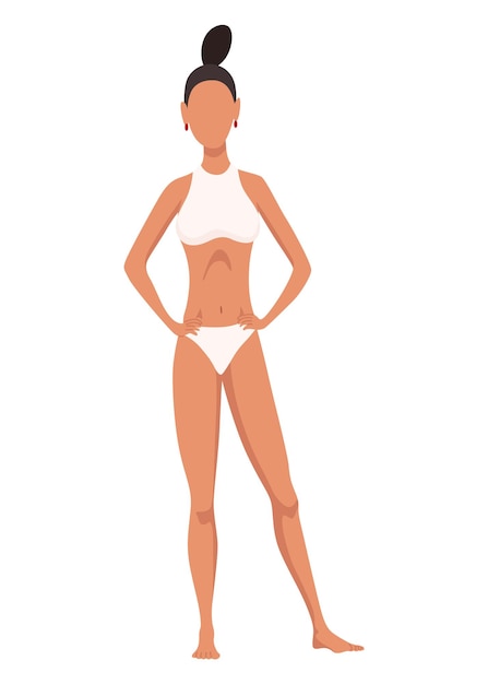 Vector tipo de figura femenina mujeres en lencería que muestran la forma del cuerpo mujeres en ropa interior forma principal de la figura femenina ilustraciones vectoriales planas aisladas sobre fondo blanco