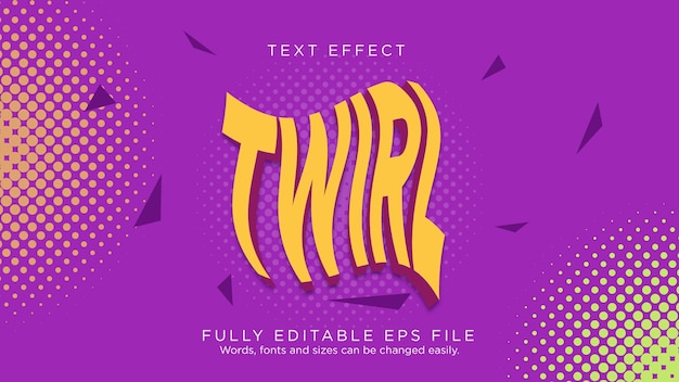 Tipo de fuente de efecto de texto editable twirl