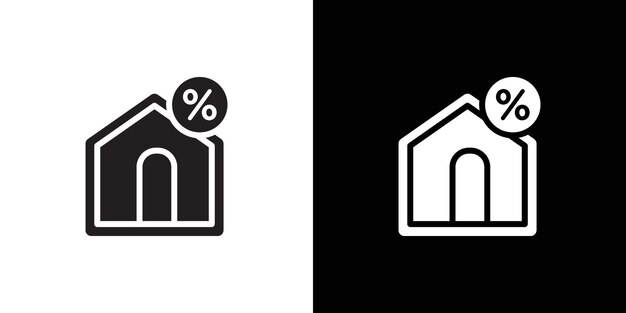Tipo para el icono de hipoteca Conjunto de logotipos vectoriales de línea negra