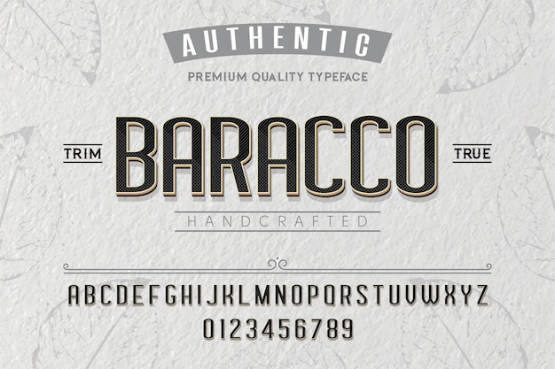 Tipo de letra Baracco Para etiquetas y diferentes diseños de tipos