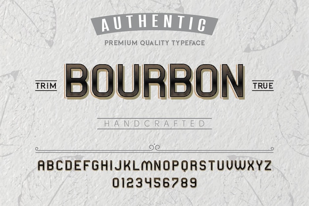 Tipo de letra Bourbon Para etiquetas y diferentes diseños tipográficos