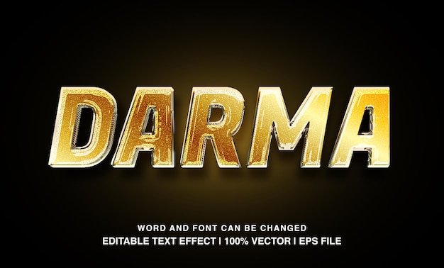 tipo de letra editable darma dorado lujo en negrita brillante