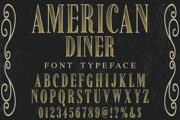 Vector tipo de letra con la palabra diner americano