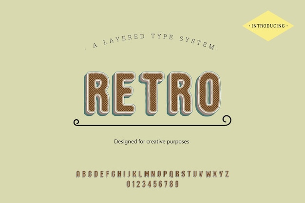 Tipo de letra retro Para etiquetas y diferentes diseños tipográficos