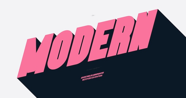 Tipo de letra vectorial moderna estilo de línea 3d tipografía de moda
