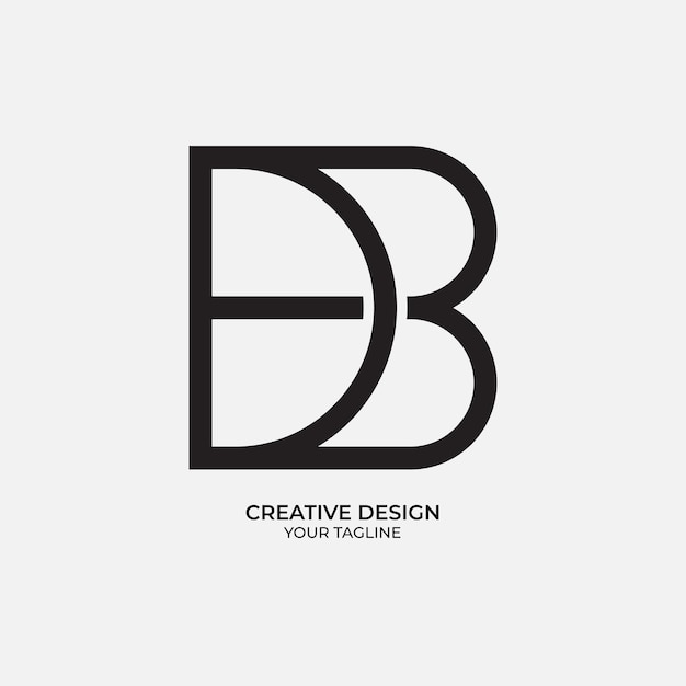 Tipo de línea de monograma inicial creativo DB o BD diseño de logotipo minimalista moderno