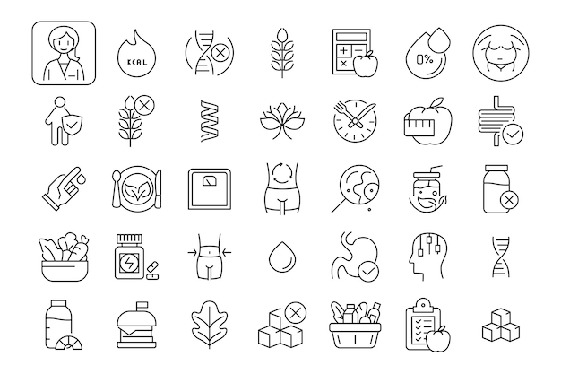 tipo de nutrición contorno diseño vectorial de icono delgado