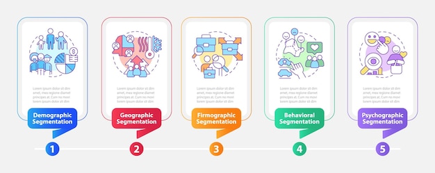 Tipo de plantilla de infografía de rectángulo de segmentación de mercado