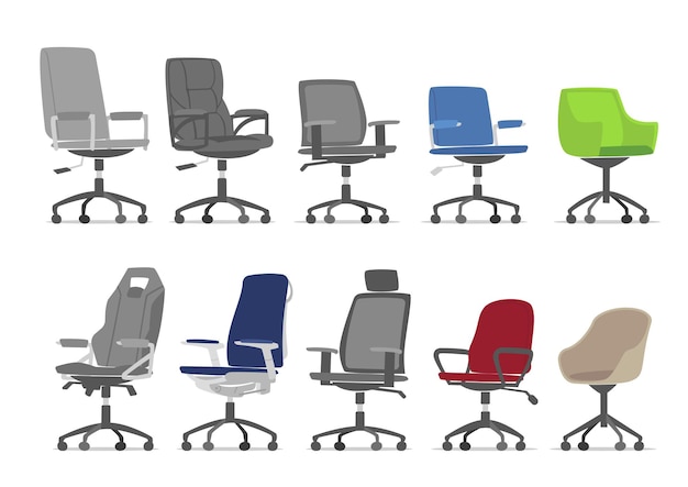 tipo de sillas de oficina para ilustraciones comerciales como fondo o elementos de diseño