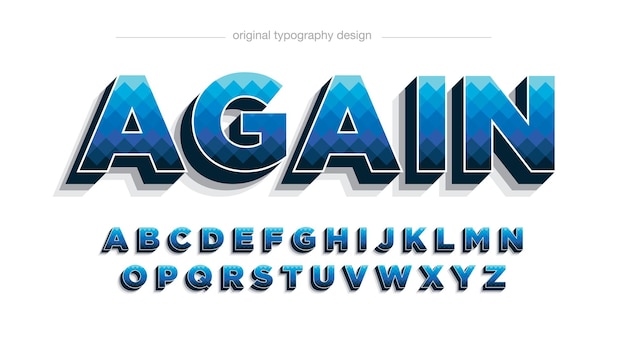 Tipografía 3D Blue Pattern