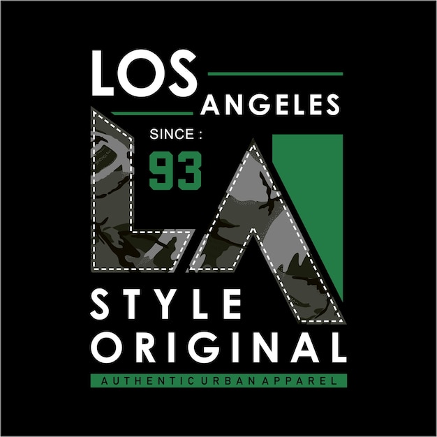 Tipografía de los Ángeles con textura militar vector premium