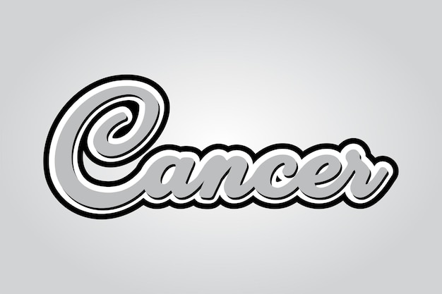 Tipografía de anuncio de efecto de texto de cáncer