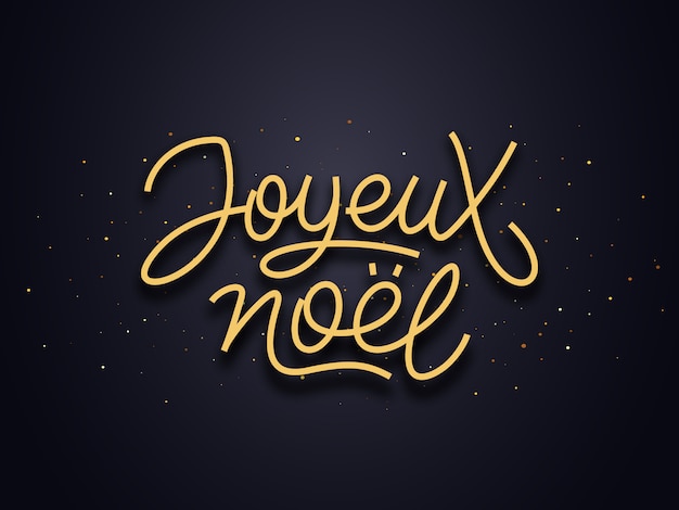 Vector tipografía de arte de línea caligráfica joyeux noel