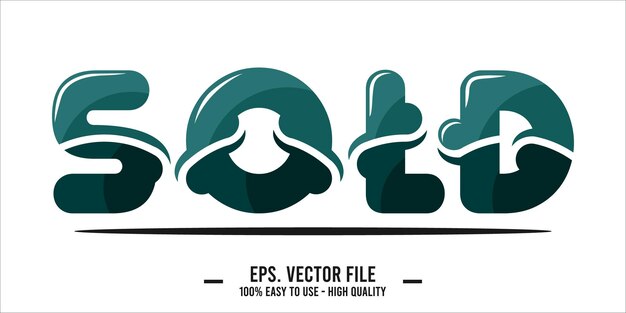 tipografía arte de la palabra VENDIDO ilustración
