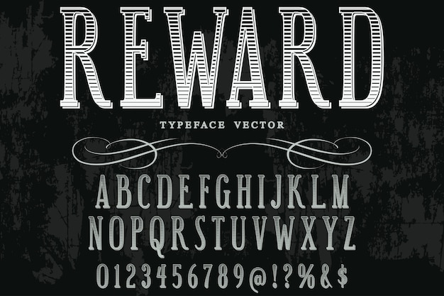 tipografía artesanal etiqueta diseño recompensa
