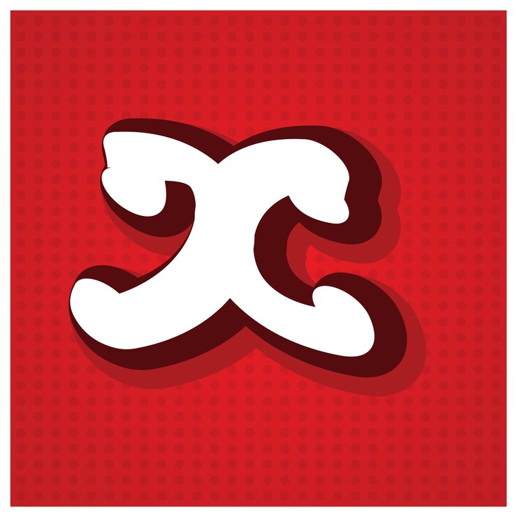 Vector tipografía az fuente de estilo libre sobre fondo rojo conjunto de alfabeto