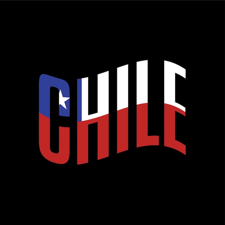 Vector tipografía de la bandera de chile