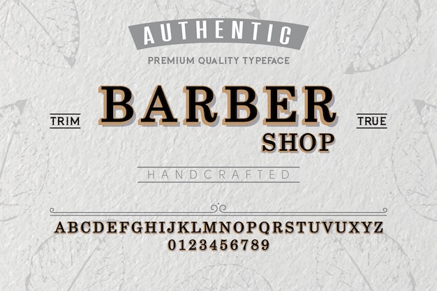 Vector tipografía de barbería para etiquetas y diferentes diseños tipográficos