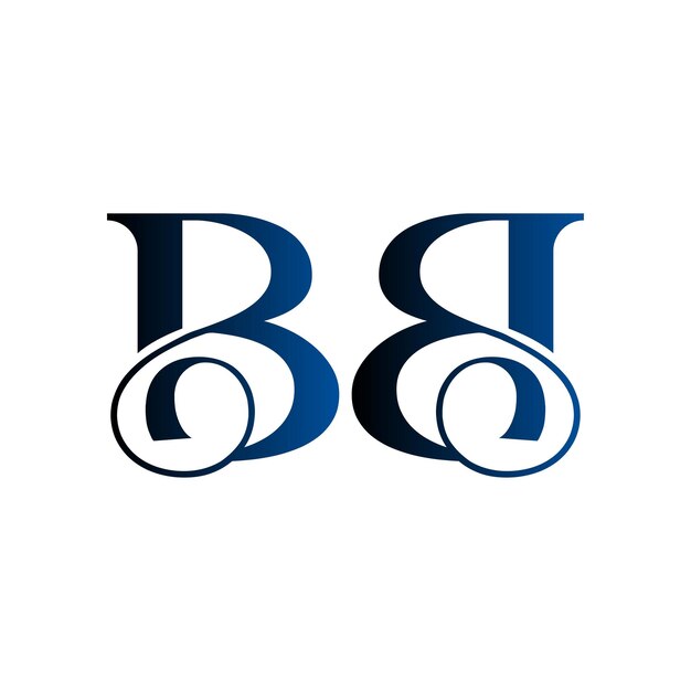 La tipografía BB es el símbolo inicial, el monograma, el símbolo de lujo, el icono simple, la letra, el diseño del logotipo.