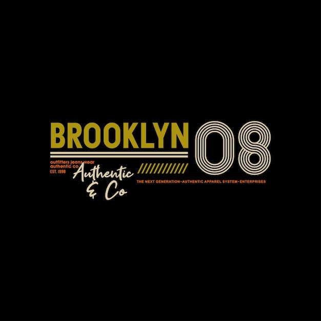 Tipografía brooklyn para camiseta estampada