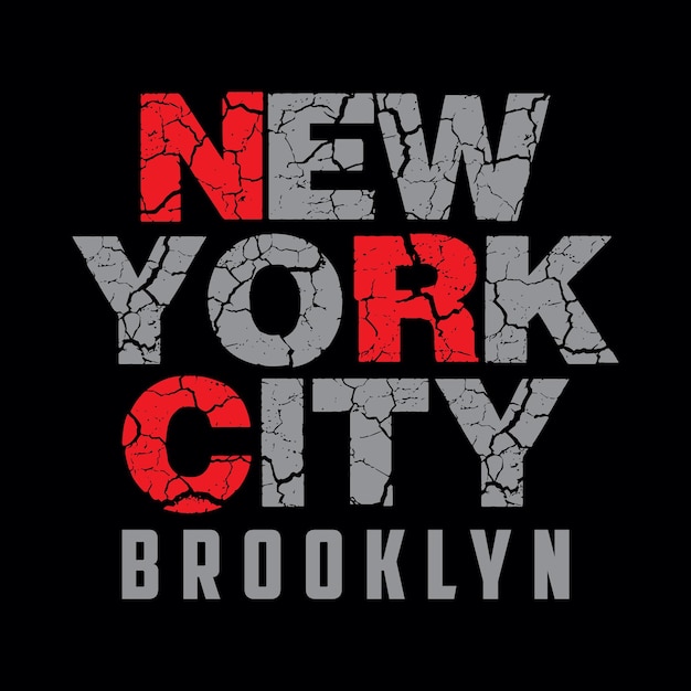 Tipografía de brooklyn de la ciudad de nueva york para vector premium de camiseta estampada