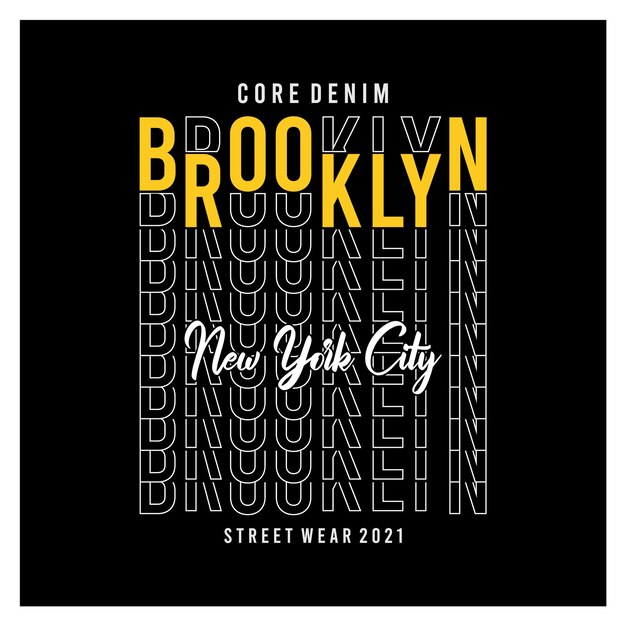 Tipografía de Brooklyn para la ilustración de vector de camiseta de impresión