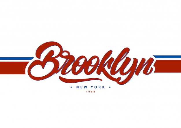 Tipografía de brooklyn, nueva york en estilo universitario.