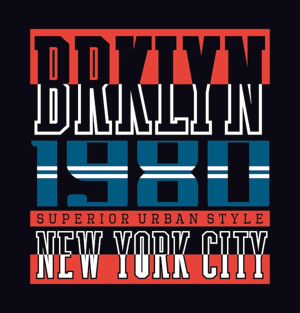 Tipografía de brooklyn de nueva york para imprimir ilustración camiseta vector arte vintage