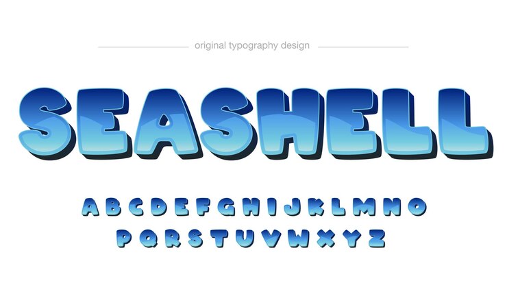Vector tipografía de burbuja de dibujos animados azul oscuro