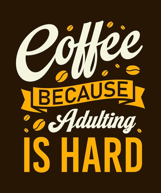 Tipografía Café Diseño de camiseta Camiseta de café