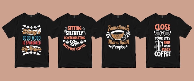 Tipografía caligrafía letras café cotizaciones camiseta paquete