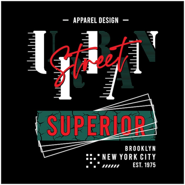 Tipografía de calle urbana superior de diseño simple lista para imprimir vector premium