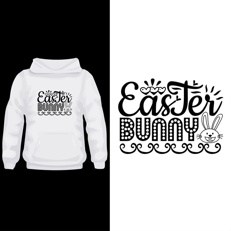 Vector tipografía camiseta especial para el día de pascua diseño vectorial logotipo de conejo