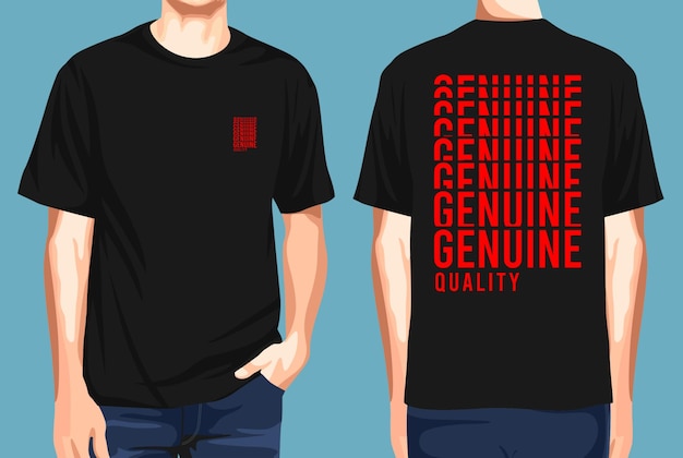 Tipografía de camiseta y tipografía de calidad genuina.