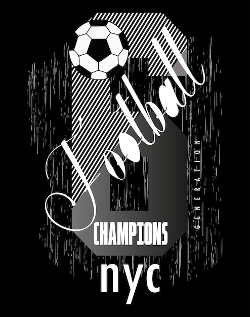 Tipografía de campeones para vector premium de diseño de camiseta