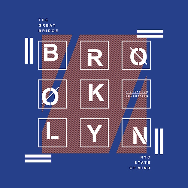 Tipografía de la ciudad de brooklyn, ilustración vectorial gráfico